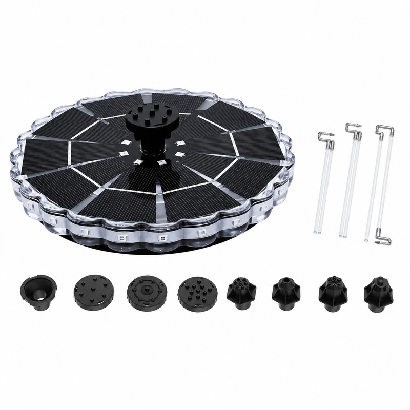 3.5W Solar Fountain Pump with LED Light – Floating Garden