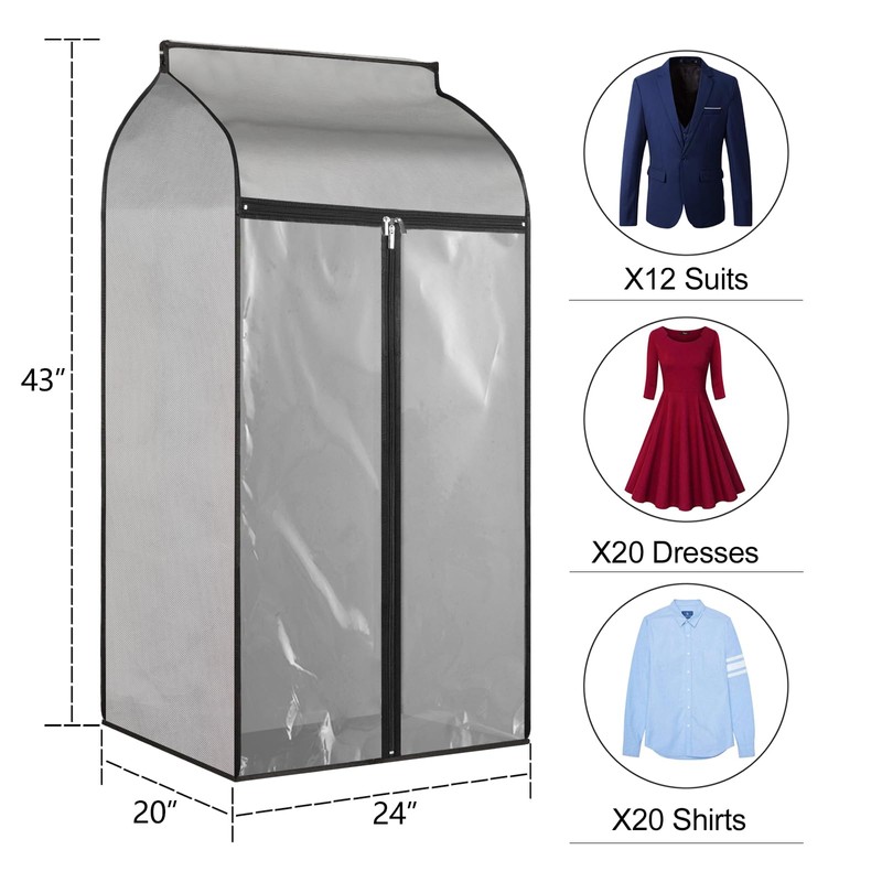 Univivi Hanging Garment Bags,2pcs Garment Clothes Cover Protector Garment Rack