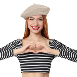 Gajaous Classic Wool Berets for Women, Stylish French Beret Hats for Women Girls Lady, Solid Color Painters Hat with Specially Designed Small Golden Label…