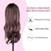 Pink Wigs Ombre Pink Wig With Bangs for Women 26