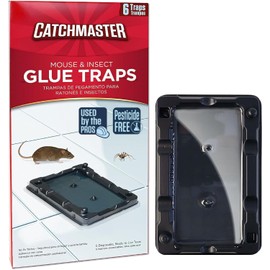 Catchmaster Mouse & Insect Glue Traps 6-Pk, Adhesive Rodent & Bug Catcher, Mouse Traps Indoor for Home, Sticky Glue Boards for Mice and Insects, Pest Control for House & Garage