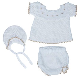 BAMBINETO Conjunto para Bebé TALLA 0 meses | HECHO EN ESPAÑA | 100% Algodón Tejido de Punto | NEWBORN - RECIÉN NACIDO (2013 BLANCO)