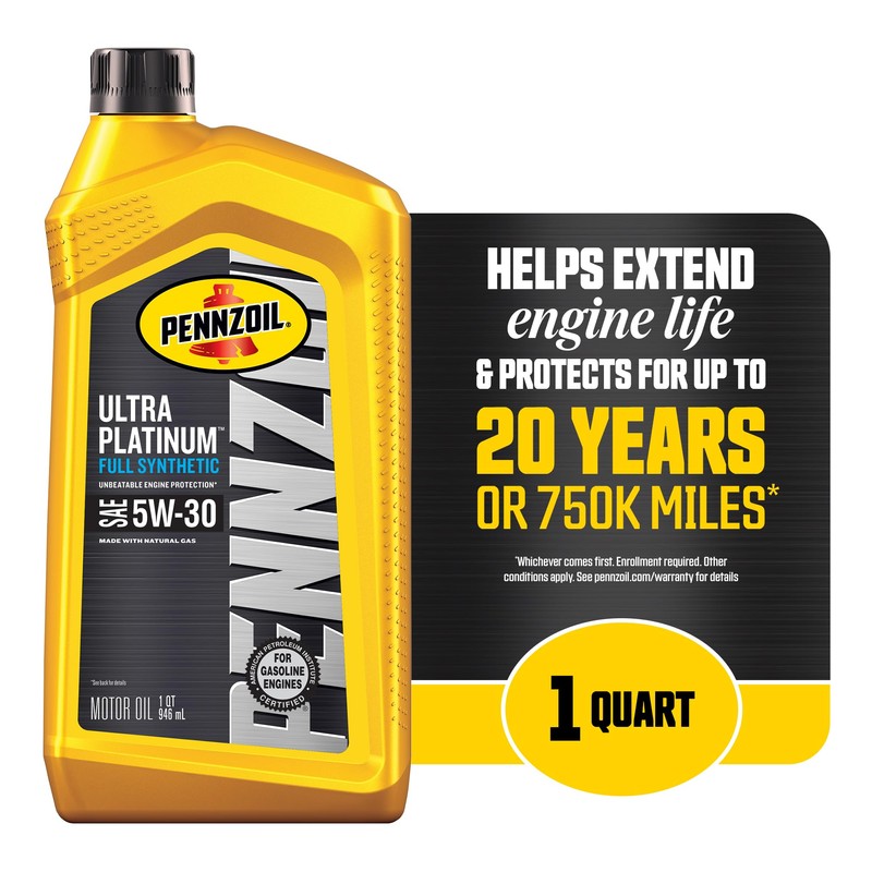 Pennzoil Ultra Platinum Full Synthetic 5W-30 Motor Oil, 1 Quart