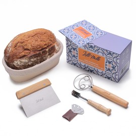 Banneton Bread Proofing Basket Set, Oval 10" Sourdough Proofing Basket, Bread Making Tools, Bread Baking Supplies, Artisan Bread Kit, Sourdough Starter Kit, Gifts for Bakers