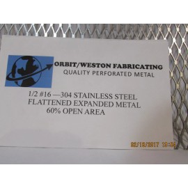 McNICHOLS 1/2  #16 304 STAINLESS STEEL FLATTENED EXPANDED METAL-----5" X 7"