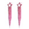 EVER FAITH Tassel Earrings Rhinestone Star Sparkling Crystal Fringe Drop