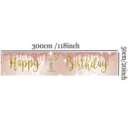 1st Birthday Decorations for Girls, 1st Birthday Banner Rose Gold, Fabric Sign 1st Birthday Poster for Girls Birthday Party Welcome Sign Garden Decoration