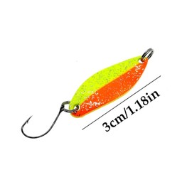 5 Trout Spoons, Coloured Back, Fishing Trout Spoon Set, Fishing Trout Spoon, Fishing Bait Set, Ultra Light Bait, 3 g Single Hook Bait Box, Spoons Trout