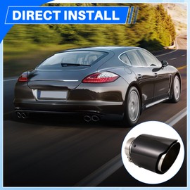 Snblzhef Car Bright Carbon Fiber Exhaust Tip 63-101MM Universal Car Exhaust Pipe Modification Tail Throat Clip-on Tail Pipe