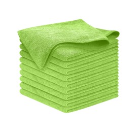 USANOOKS USANOOKS Microfiber Cleaning Cloth Light Green - 8 Pcs 12.5"x12.5" - High Performance - 1200 Washes, Ultra Absorbent Towels Weave Grime & Liquid for Streak-Free Mirror Shine - Car Washing Cloth