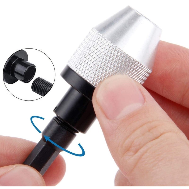 Fixinus 2 Pieces Keyless Drill Chuck - 1/4 Inch Hex
