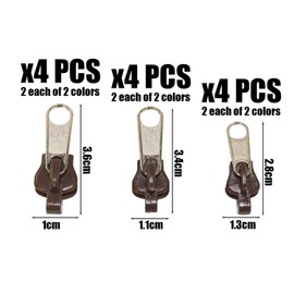 EPCDBBRT 12 Piece Replacement Zip Pullers, Zip Replacement Parts, Zip Accessories, Removable Zip Pullers, Zip Fixing Kit, Zip Repair Kit