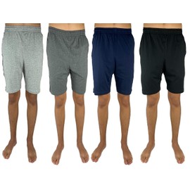 GIVEITPRO 4 Saver Pack-100% Cotton Jersey Knit Active Loungewear Shorts (X-Large, Combo A (Light Grey, Dark Grey, Navy, Black))