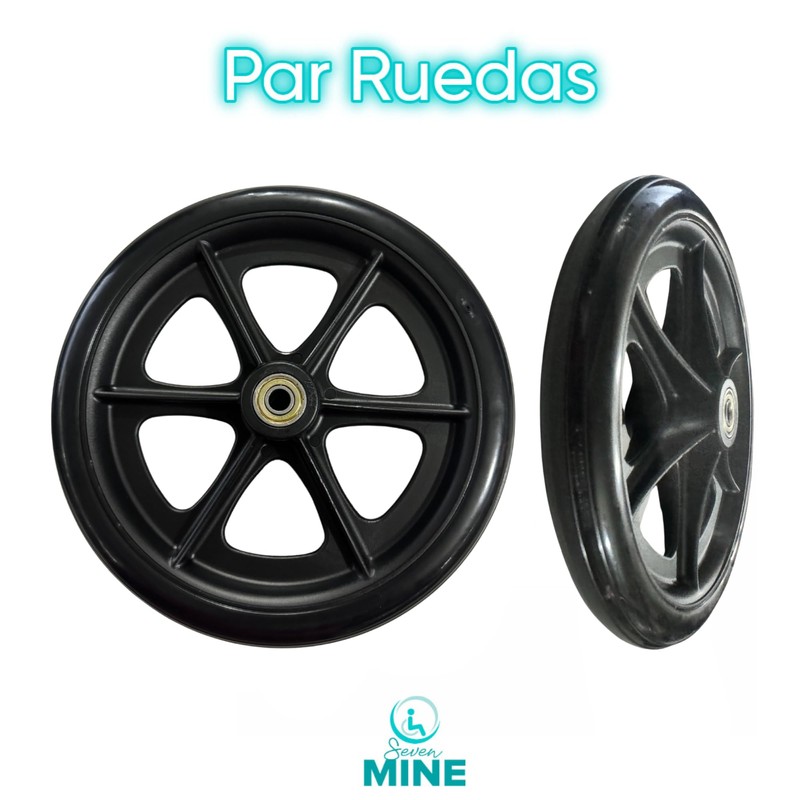 SEVEN MINE Par de Llantas Delanteras 8x1 Pulgadas (Refacción) W8G
