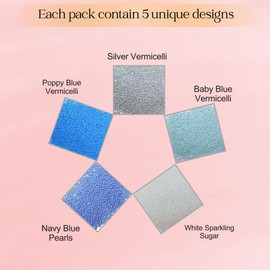 Confect Blue Sprinkles Mix – 5 Shades of Blue with Navy Dragees, Silver, Baby Blue Jimmies & White Sparkling Sugar | Edible Sprinkles for Cakes, Cupcakes & Baking | Vegan, Gluten-Free, Nut-Free, Soy-Free, Dairy-Free, Palm Oil-Free- 5 Oz