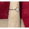 Natural Creations sterling silver stackable ring Size 10 Rainbow Moonstone