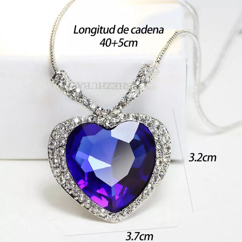 THE9SHOP Collar Titanic Conjunto De Collar Y Aretes Corazón Del