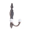Knober Vintage Coat Hooks White Ceramic Balls Antique Look Bronze Ceramic Hooks Wall Hooks Coat Hooks
