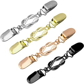 GWAWG Pack of 4 Cardigan Clip Waist Clip Cardigan Clips Cinch Clip Clinch Clip Clips for Clothing Pullover Clips Elegant Broche Women's Brooches for Clothing Silver Rose Gold Gold Black, Stainless