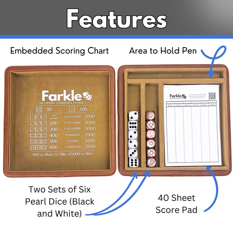 Luck Lab Farkle Dice Tray and Storage Case - Includes