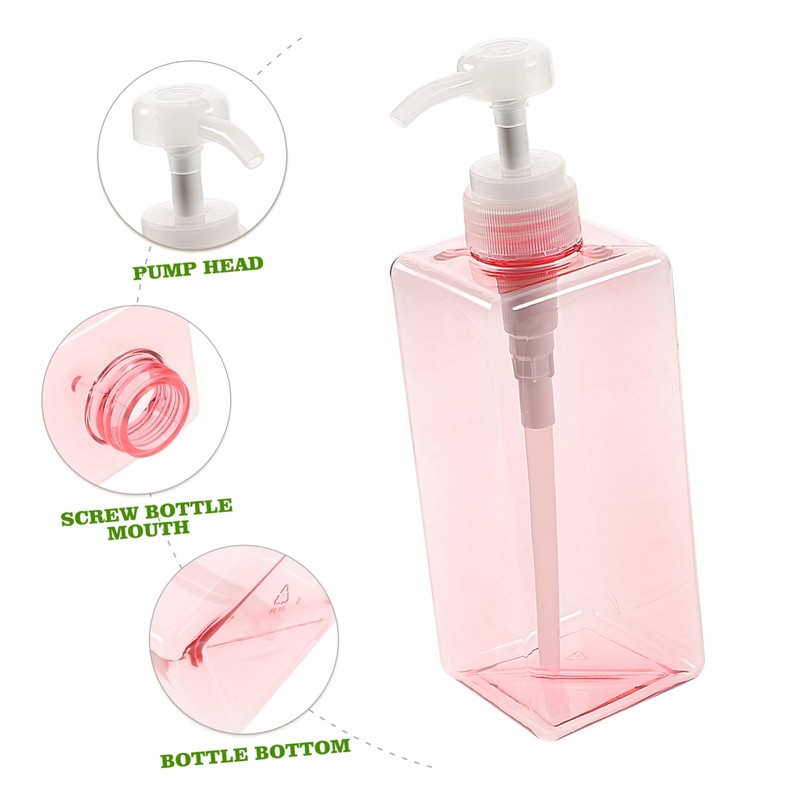 ULTECHNOVO Square Refillable Hand Soap Dispenser with Pump Liquid Bottle