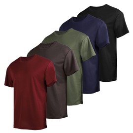 5 Pack Men’s Quick Dry T-Shirts Sport Short Sleeve Tennis Active Athletic Performance Running Summer Tops 3XL