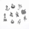 HappyHome Charm Parts, Pendant Top, Accessory Parts, 100 Pieces, Silver,