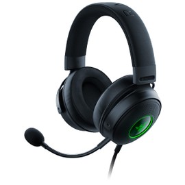 Razer Kraken V3 Gaming Headset, USB THX 7.1, Surround Sound, TriForce Titanium 50mm Driver, Uni-Directional Microphone, Hybrid Material, Leatherette Memory Foam Cushion, Chroma RGB Compatible,