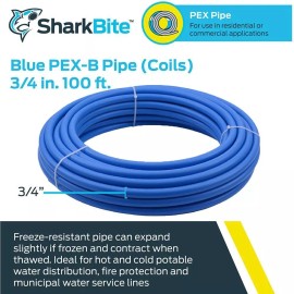 Sharkbite 3/4In X 100' Blue Polyethylene Pex Coil Tubing