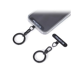 project-cb Phone Tether Tab ×1,Spring Ring ×1,Metal Patch,Universal Phone Lanyard Patch Without Adhesive,Phone Strap Replacement Part for Cell Phone (Black)