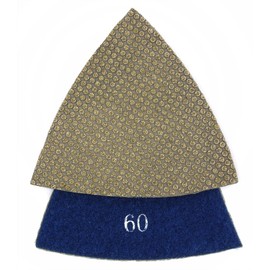 Z-Lion Diamond Electroplated Triangular Sanding Pads Grits 60 for Oscillating Tools