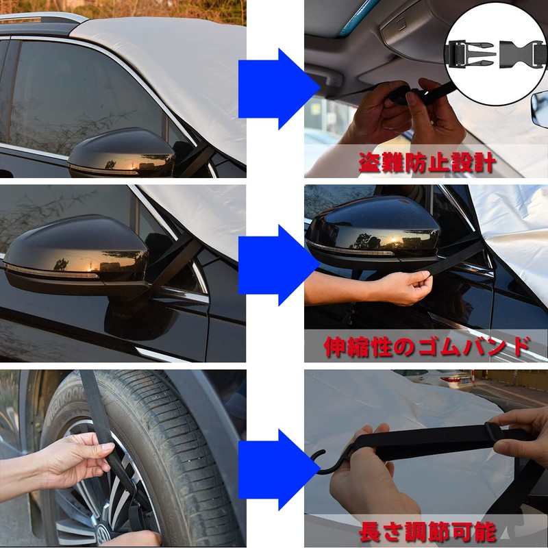 LINFEN Car Windshield Cover, Brushed Back, Durable, Ultra Thick, Protection,