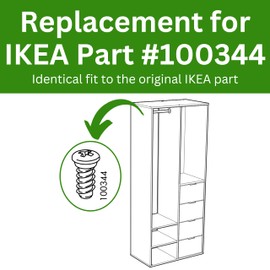 Spare Hardware Parts Wardrobe, Cabinet, Shelf Unit, Desk Screw (Replacement for IKEA Part #100344) (Pack of 8)