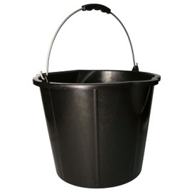 KOTARBAU® Plastic Bucket with Spout 15 L Construction Bucket with Handle Black