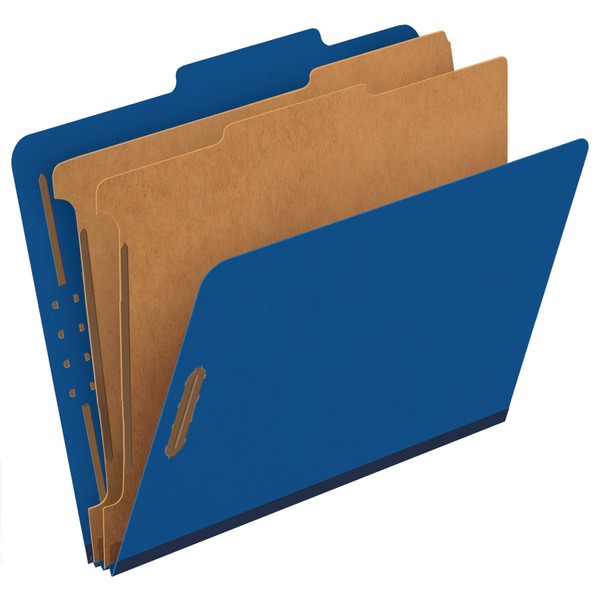 Pendaflex® Classification Folders, 2 Dividers, 2" Fasteners, Letter, Dark Blue,