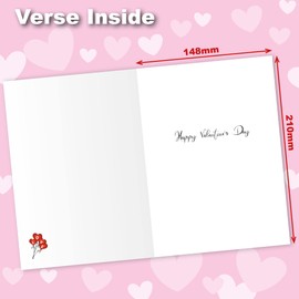 Valentines Card. Cute Sheep Design. Eco-friendly. A5 size. Valentine's Card with Red Envelope. Verse inside. Printed and Packed in UK.