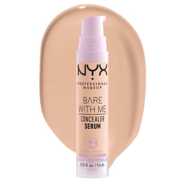 NYX Professional Makeup, Natural Finish Medium Coverage Serum, Bare With Me Concealer Serum Vanilla, 9.6 ml