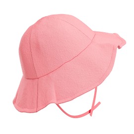Tiernelle Sombrero para Niña. Gorros para bebés niñas de protección Solar para la Cabeza, Cuello y Ojos. Cómoda y Ligera. Ropa Bebe niña. Disponible en Rosa y Blanco. Excelente para Playa (Blanco)