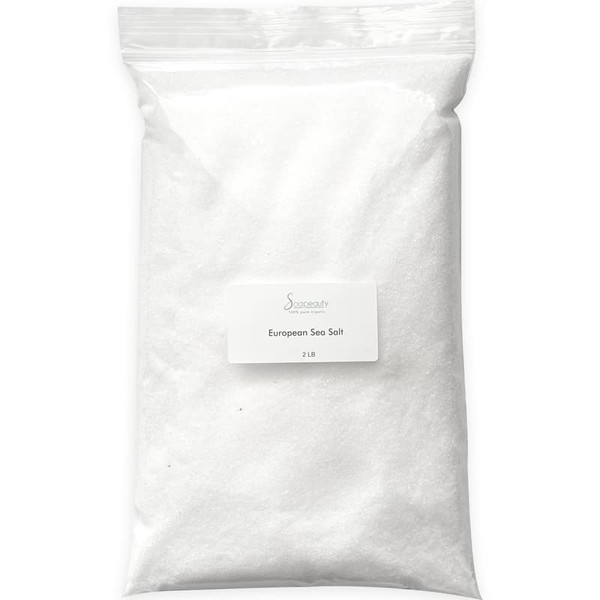 European SPA Salt Fine Grain 100% Natural Unscented Pure Sea Salt Unisex Product Used in Cosmetic Products, Sea Salt Scrub, Spa Sea Salt Bath Soak to Help You Appear Beautiful. 5 LBS