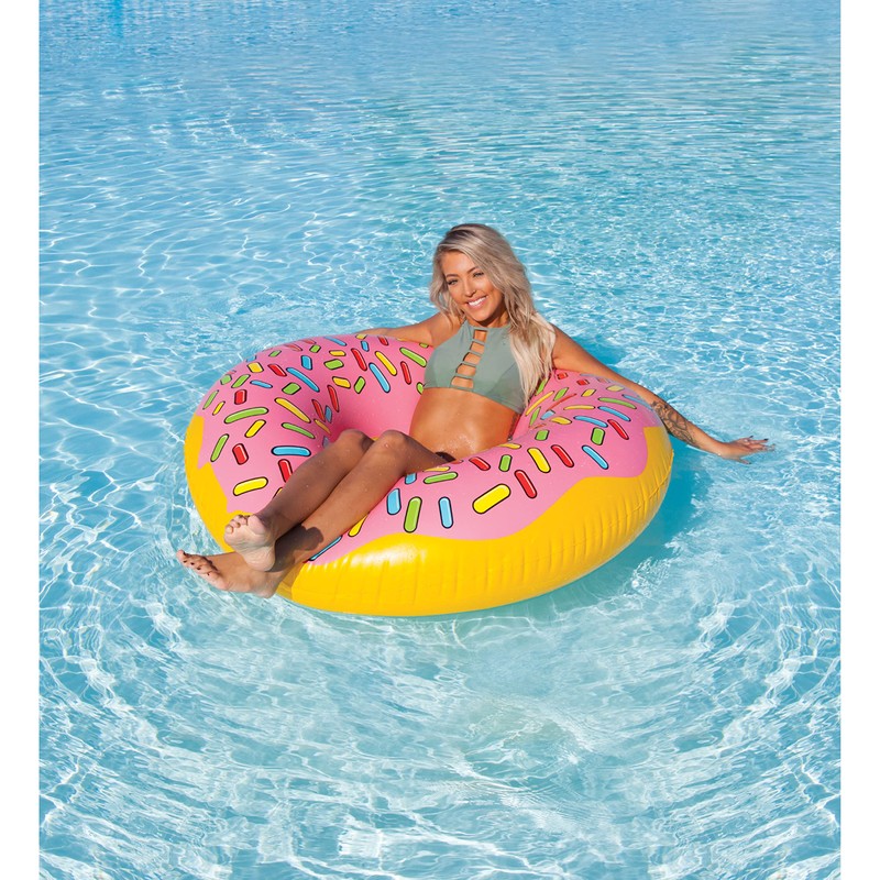 SportsStuff STRAWBERRY DONUT Floatable Tube for Pool, Lakes, River