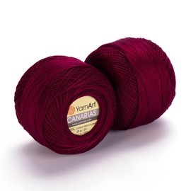 YarnArt Canarias Hilo de ganchillo 100% algodón mercerizado – 20 g (0.7 oz), 203 yardas – Hilo de peso de encaje ultra fino para ganchillo, encaje, tapicería, bordado y accesorios (0112)
