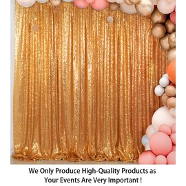 ShiDianYi 5ft X 7ft Gold Sequin Photo Backdrop, Select Your Size,Wedding Photo Booth,Photography Background,Ceremony Backgrounds