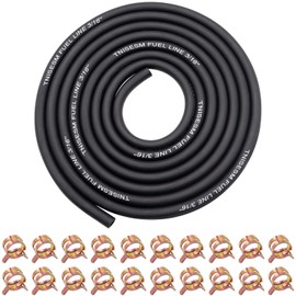 Tnisesm 3/16 Inch ID Fuel Line Hose 10 Feet + 20Pcs 2/5" ID Hose Clamps for Kawasaki Kohler Briggs & Stratton Small Gas Diesel Powersports Engines and Generators