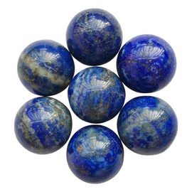Manekieko 7 Pcs Natural Lapis Lazuli 2cm Crystal Sphere Ball Set,Feng Shui Chakra Aura Home Desk Decor Decorative Collection