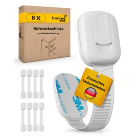 borbee® Child Safety Cabinet & Drawer Lock Baby (8 Pieces) - Adjustable, Extra Strong Hold and Easy to Use - Cupboard Safety Baby Provides Maximum Safety for Babies and Children