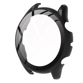 Blueshaweu Case Compatible with TUYOMA LW36 Smartwatch, Hard PC Material, Ultra Thin Tempered Glass for TUYOMA LW36 1.28 Inch Smartwatch (Black)