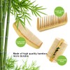 ONEBO Set of 3 combs in original wood colour, bamboo