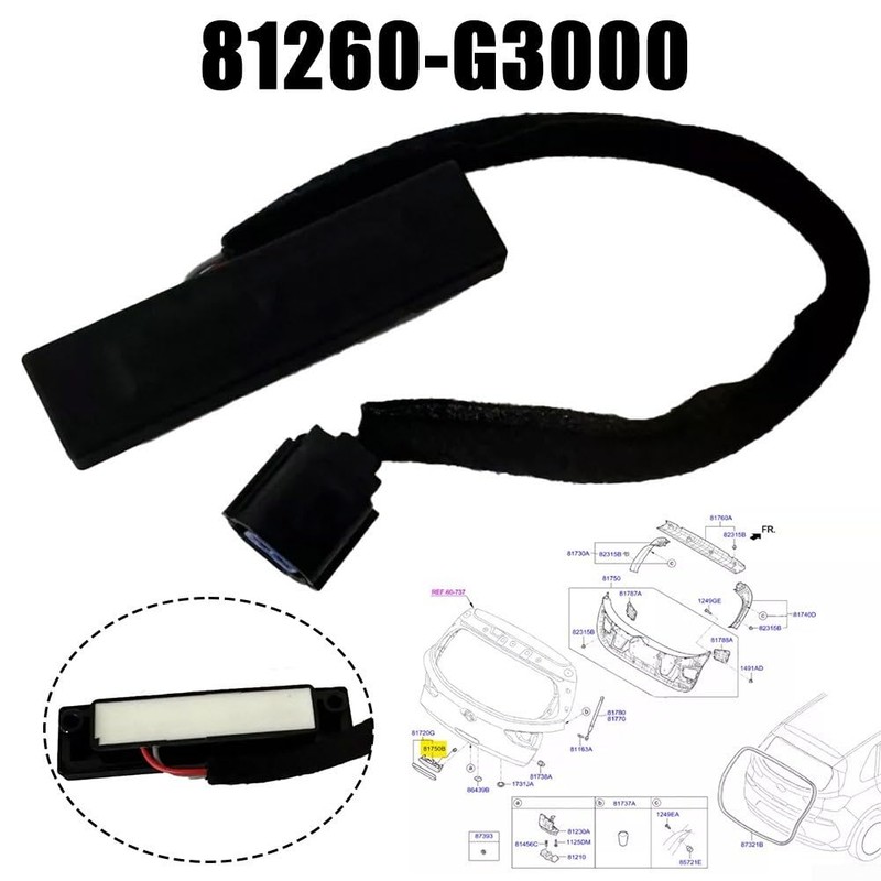 ZYWUOY Rear Tailgate Release Switch, 81260-G3000, Manual Push Button, Black,
