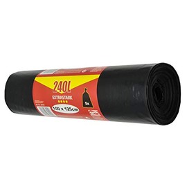 Jufol Garbage Bag – 240L – 5 Piece on the role – 1000 X 1250 mm – Black, 1 Pieces, 30141