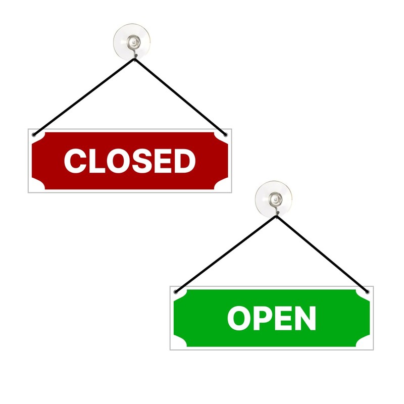 Hanging Sign Open Closed Sign 25 cm x 8 cm